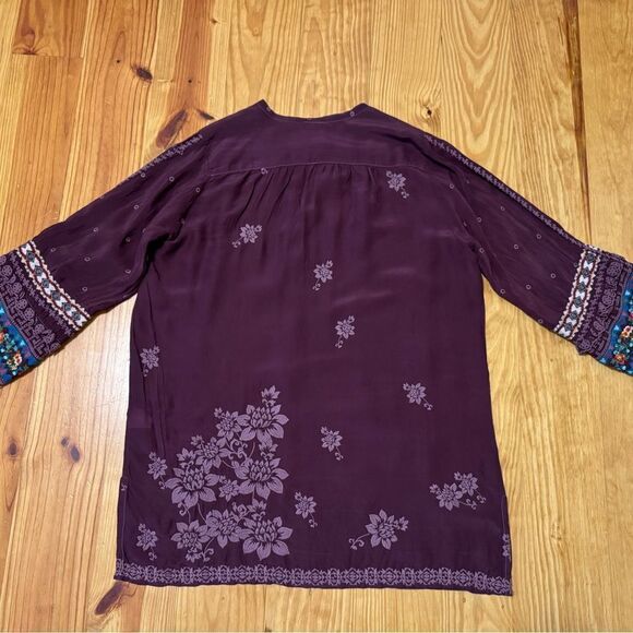 Johnny Was Fayan Tunic Blouse Top Embroidered Patchwork Sleeve Floral Women's M - Picture 9 of 10